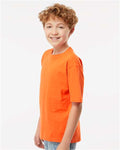 M&O 4850 Youth Gold Soft Touch T-Shirt - Orange - model side