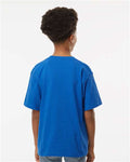 M&O 4850 Youth Gold Soft Touch T-Shirt - Royal - model back