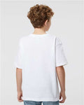 M&O 4850 Youth Gold Soft Touch T-Shirt - White - model back