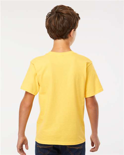 M&O 4850 Youth Gold Soft Touch T-Shirt - Yellow - model back