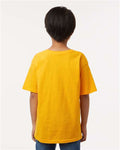 M&O 4850 Youth Gold Soft Touch T-Shirt - Gold - model back