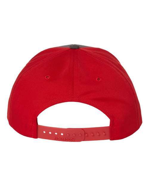 Richardson 312 Twill Back Trucker Cap - Charcoal/ Red - back