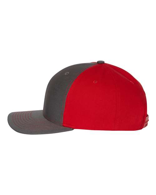 Richardson 312 Twill Back Trucker Cap - Charcoal/ Red - side