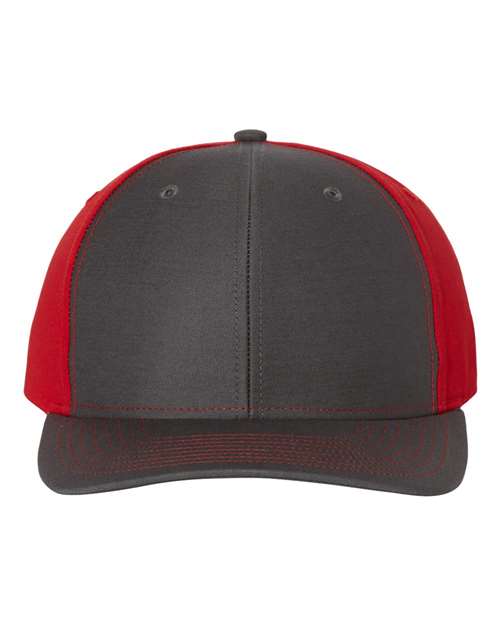Richardson 312 Twill Back Trucker Cap - Charcoal/ Red - front