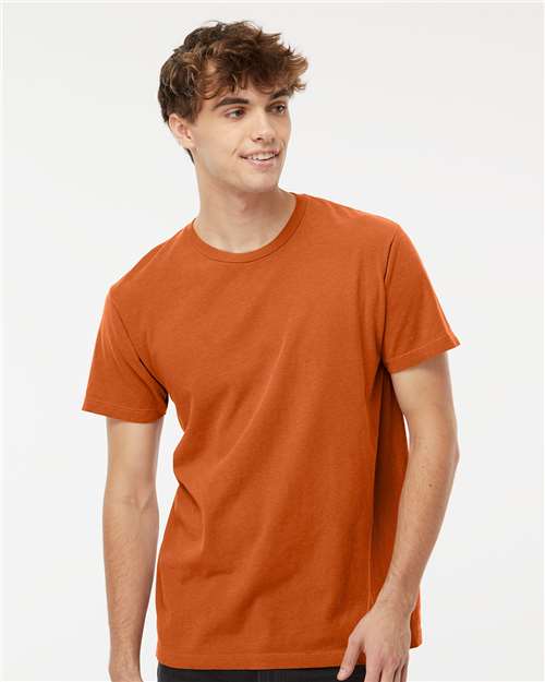M&O 6500M Unisex Vintage Garment-Dyed T-Shirt - Burnt Orange - model front