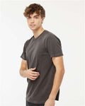 M&O 6500M Unisex Vintage Garment-Dyed T-Shirt - Charcoal - model side