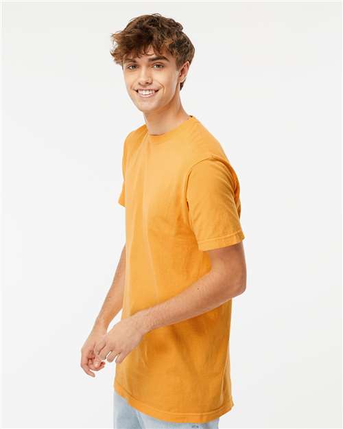 M&O 6500M Unisex Vintage Garment-Dyed T-Shirt - Citrus - model side