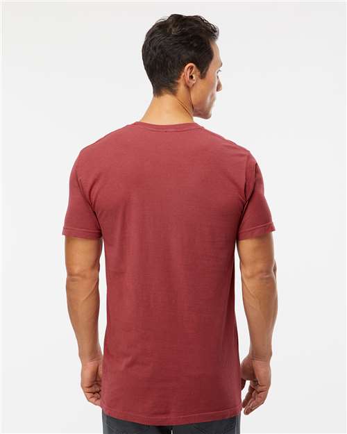 M&O 6500M Unisex Vintage Garment-Dyed T-Shirt - Crimson - model back