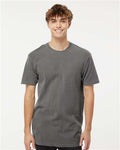 M&O 6500M Unisex Vintage Garment-Dyed T-Shirt - Grey - model front