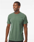 M&O 6500M Unisex Vintage Garment-Dyed T-Shirt - Light Green - model front