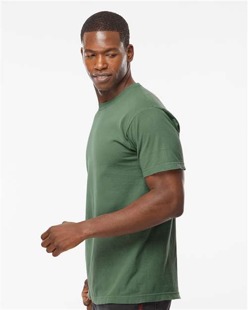 M&O 6500M Unisex Vintage Garment-Dyed T-Shirt - Light Green - model side
