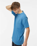M&O 6500M Unisex Vintage Garment-Dyed T-Shirt - Royal Caribe - model side