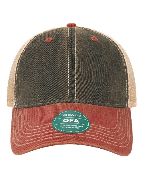 LEGACY OFA Old Favorite Trucker Cap - Black/ Cardinal/ Khaki - front
