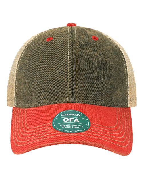 LEGACY OFA Old Favorite Trucker Cap - Black/ Scarlet Red/ Khaki - front