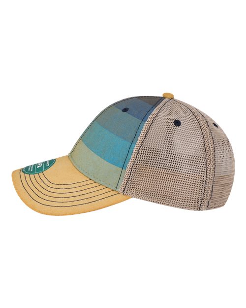LEGACY OFA Old Favorite Trucker Cap - Blue Stripe/ Khaki - side