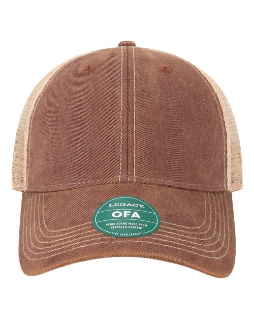 LEGACY OFA Old Favorite Trucker Cap - Burgundy/ Khaki - front