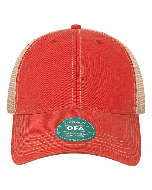 LEGACY OFA Old Favorite Trucker Cap - Scarlet Red/ Khaki - front