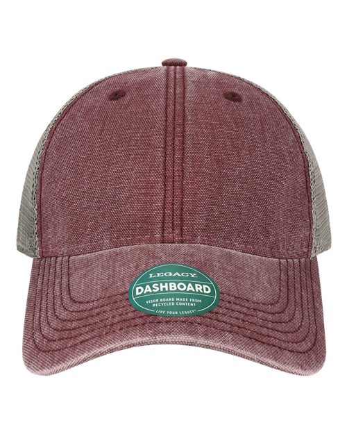 LEGACY DTA Dashboard Trucker Cap - Burgundy/ Grey - front