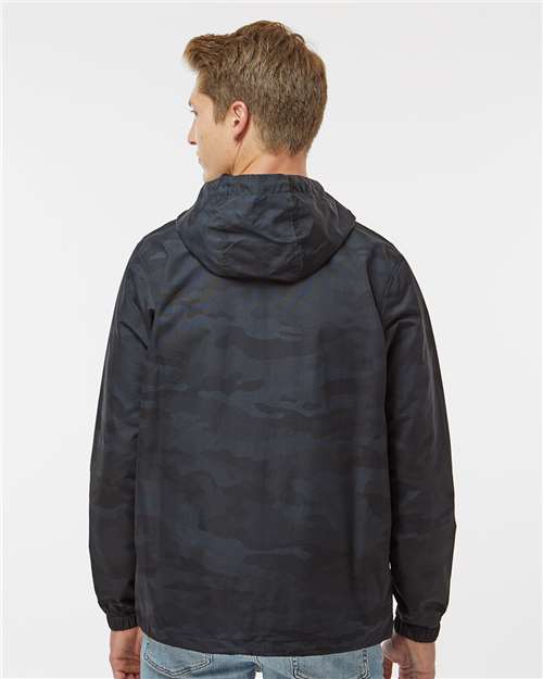 Independent Trading Co. EXP94NAW Men's Nylon Anorak - Black Camo - model back