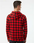 Independent Trading Co. PRM33SBP Unisex Special Blend Raglan Hooded Sweatshirt - Red Buffalo Plaid - model back