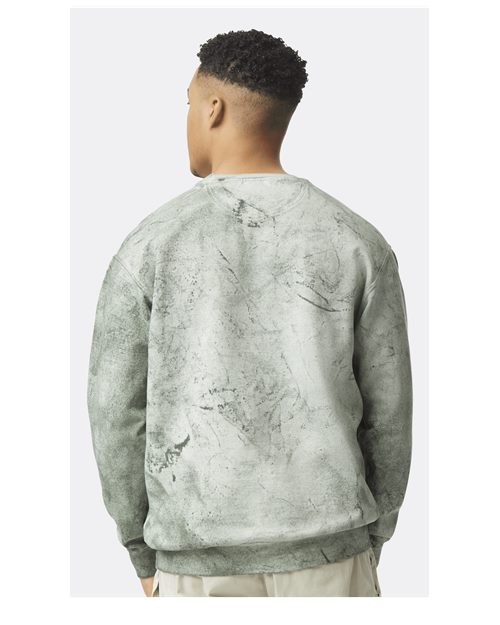 Comfort Colors 1545 Unisex Colorblast Crewneck Sweatshirt - Fern - model back