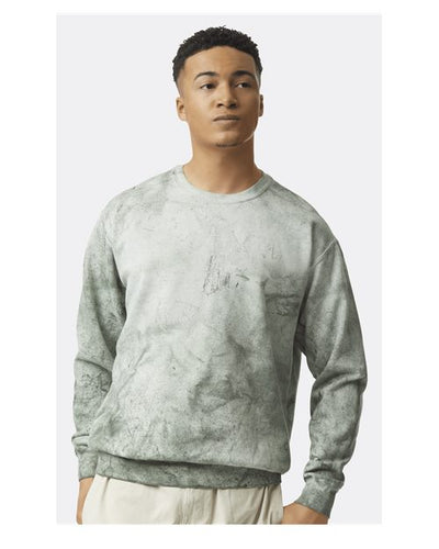 Comfort Colors 1545 Unisex Colorblast Crewneck Sweatshirt - Fern - model front