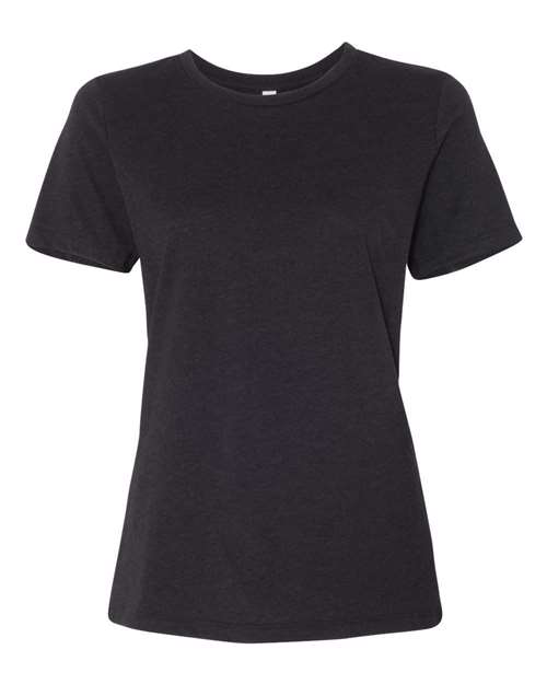 BELLA + CANVAS 6400CVC Women’s Relaxed Fit Heather CVC Tee - Black Heather - front