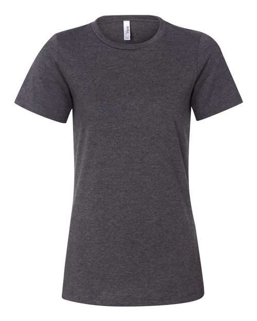 BELLA + CANVAS 6400CVC Women’s Relaxed Fit Heather CVC Tee - Dark Grey Heather - front