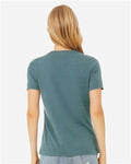 BELLA + CANVAS 6400CVC Women’s Relaxed Fit Heather CVC Tee - Heather Deep Teal - model back