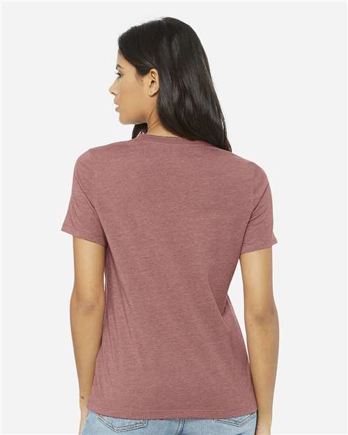BELLA + CANVAS 6400CVC Women’s Relaxed Fit Heather CVC Tee - Heather Mauve - model back