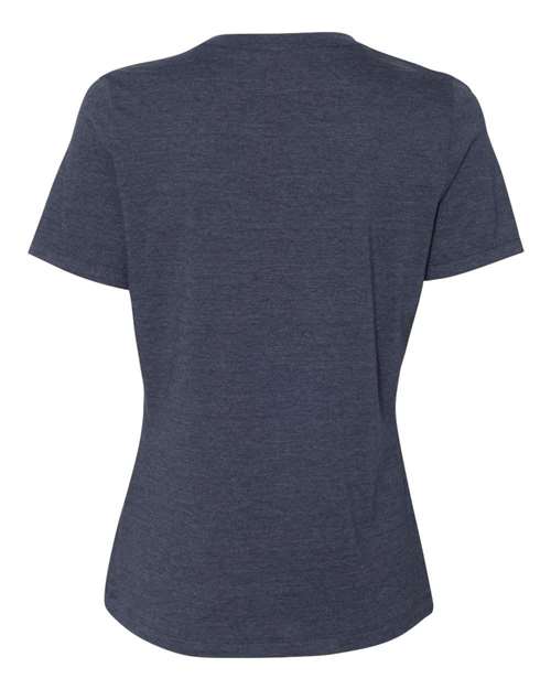 BELLA + CANVAS 6400CVC Women’s Relaxed Fit Heather CVC Tee - Heather Navy - back