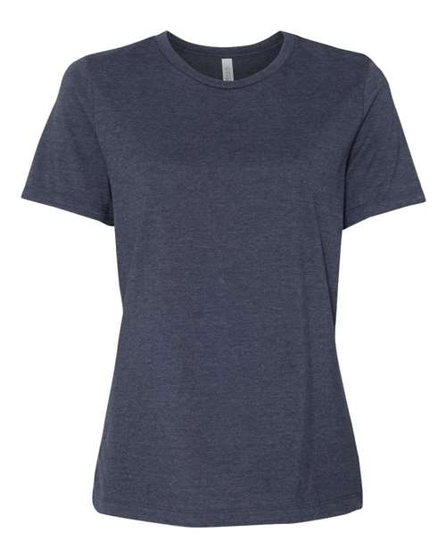 BELLA + CANVAS 6400CVC Women’s Relaxed Fit Heather CVC Tee - Heather Navy - front