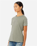 BELLA + CANVAS 6400CVC Women’s Relaxed Fit Heather CVC Tee - Heather Stone - model side