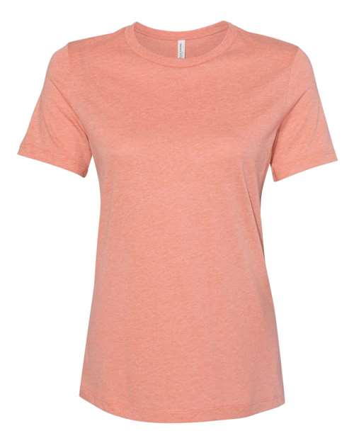 BELLA + CANVAS 6400CVC Women’s Relaxed Fit Heather CVC Tee - Heather Sunset - front