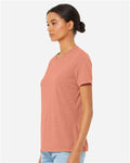 BELLA + CANVAS 6400CVC Women’s Relaxed Fit Heather CVC Tee - Heather Sunset - model side