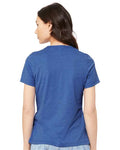 BELLA + CANVAS 6400CVC Women’s Relaxed Fit Heather CVC Tee - Heather True Royal - model back