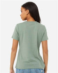 BELLA + CANVAS 6400CVC Women’s Relaxed Fit Heather CVC Tee - Heather Sage - model back