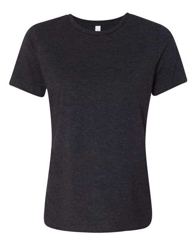 BELLA + CANVAS 6413 Women’s Relaxed Fit Triblend Tee - Charcoal Black Triblend - front