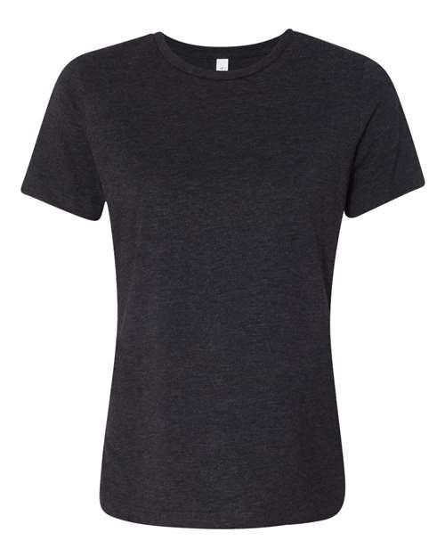 BELLA + CANVAS 6413 Women’s Relaxed Fit Triblend Tee - Charcoal Black Triblend - front
