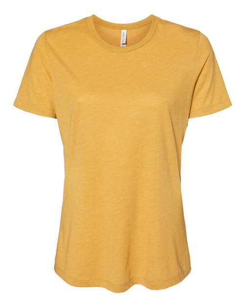 BELLA + CANVAS 6413 Women’s Relaxed Fit Triblend Tee - Mustard Triblend - front