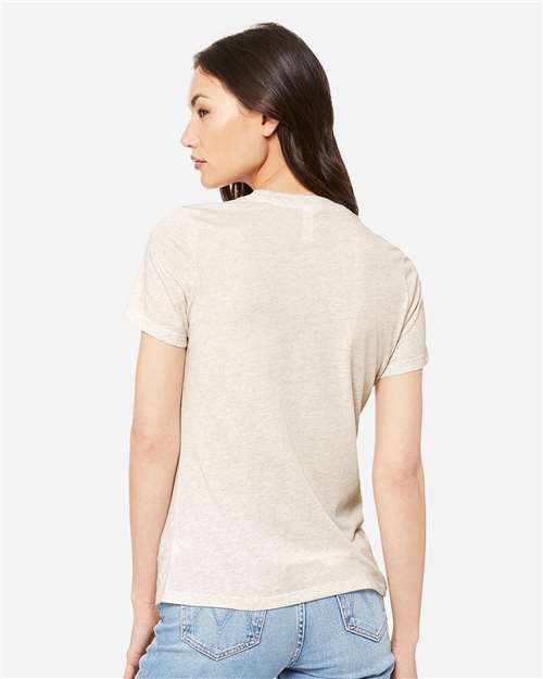 BELLA + CANVAS 6413 Women’s Relaxed Fit Triblend Tee - Oatmeal Triblend - model back