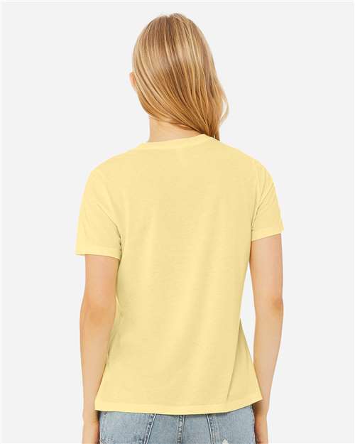 BELLA + CANVAS 6413 Women’s Relaxed Fit Triblend Tee - Pale Yellow Triblend - model back