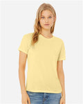 BELLA + CANVAS 6413 Women’s Relaxed Fit Triblend Tee - Pale Yellow Triblend - model front