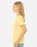BELLA + CANVAS 6413 Women’s Relaxed Fit Triblend Tee - Pale Yellow Triblend - model side