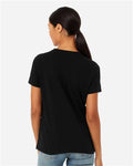 BELLA + CANVAS 6413 Women’s Relaxed Fit Triblend Tee - Solid Black Triblend - model back