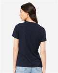 BELLA + CANVAS 6413 Women’s Relaxed Fit Triblend Tee - Solid Navy Triblend - model back
