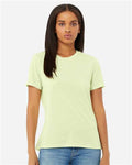 BELLA + CANVAS 6413 Women’s Relaxed Fit Triblend Tee - Spring Green Triblend - model front