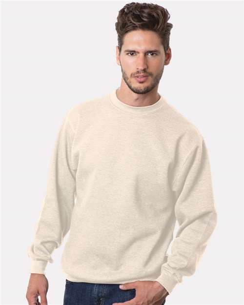 Bayside 1102 Unisex USA-Made Crewneck Sweatshirt - Cream - model front