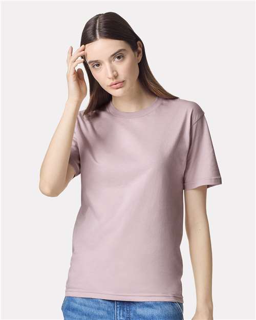American Apparel 2001 Unisex Fine Jersey Tee - Blush - model front