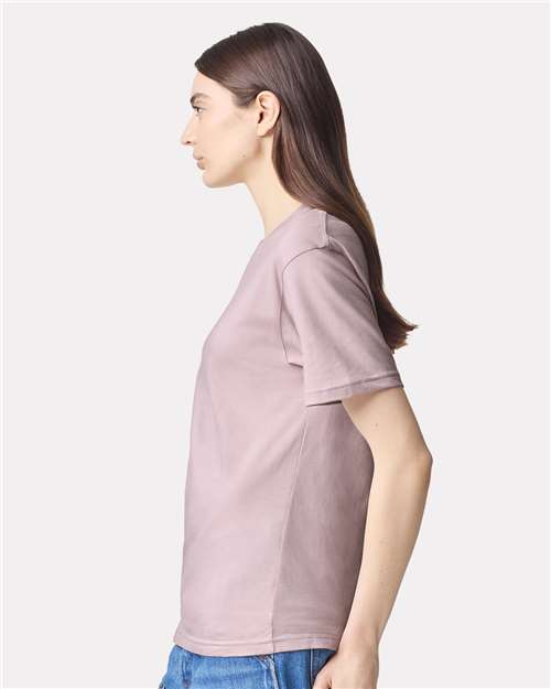 American Apparel 2001 Unisex Fine Jersey Tee - Blush - model side
